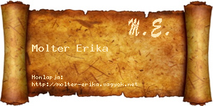 Molter Erika névjegykártya